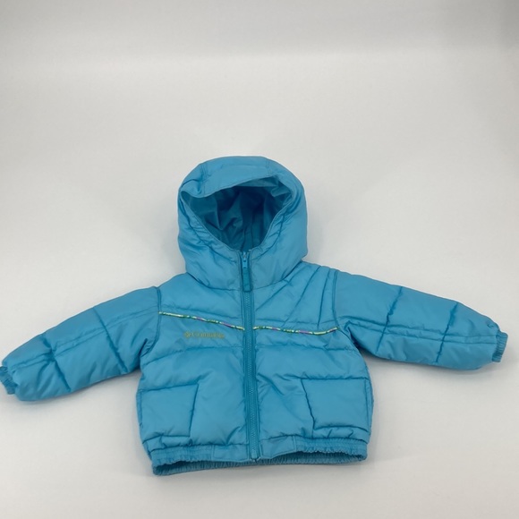 Columbia 18mo Girl’s Blue Reversible Winter Coat with Hood - Picture 2 of 12